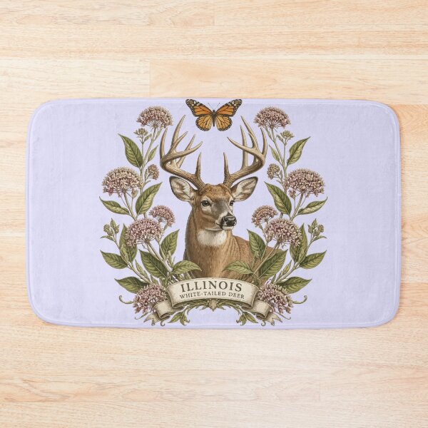 Item preview, Wild Illinois Deer, Milkweed, and Butterfly designed and sold by taiche.