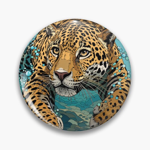 Item preview, Underwater Jaguar Art | Majestic Big Cat Wildlife Illustration | Exotic Jungle Animal Design designed and sold by GarnerSupplyCo.