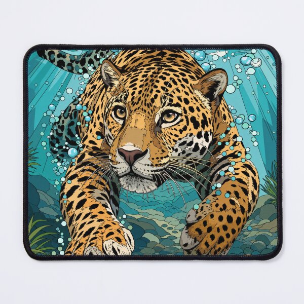 Item preview, Underwater Jaguar Art | Majestic Big Cat Wildlife Illustration | Exotic Jungle Animal Design designed and sold by GarnerSupplyCo.