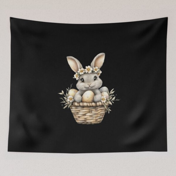 Item preview, Bunny in a Basket with Eggs designed and sold by sreabby.