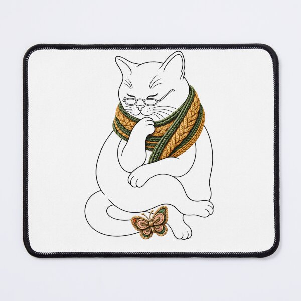 Item preview, Thoughtful Cat with Knitted Scarf designed and sold by knitcorner26.
