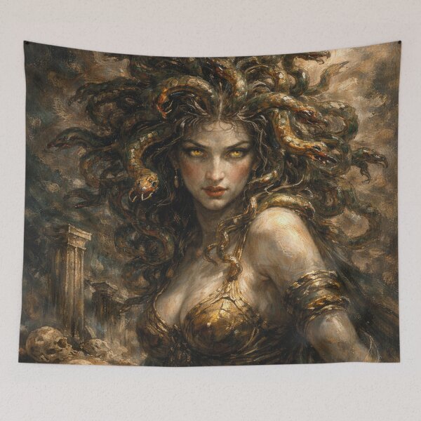 Item preview, Medusa – The Serpent Gaze Painting designed and sold by GalleryKauffeld.