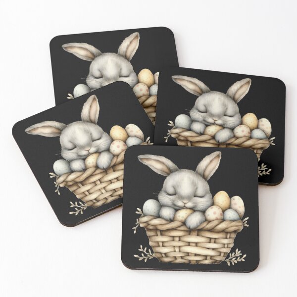 Item preview, Cute Bunny in Basket with Eggs designed and sold by sreabby.