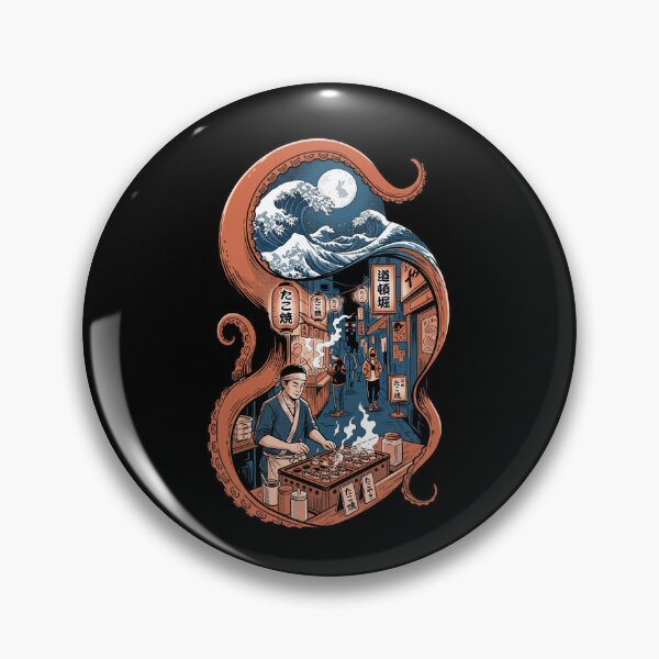 Item preview, Japanese Takoyaki Street Food Great Wave Octopus Tentacle Osaka Aesthetic designed and sold by mood-draftsman.