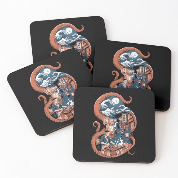 Item preview, Japanese Takoyaki Street Food Great Wave Octopus Tentacle Osaka Aesthetic designed and sold by mood-draftsman.
