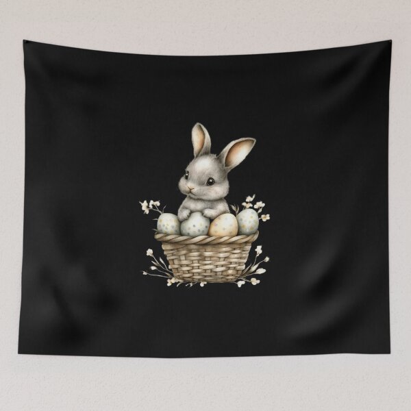 Item preview, Cute Bunny in a Basket designed and sold by sreabby.
