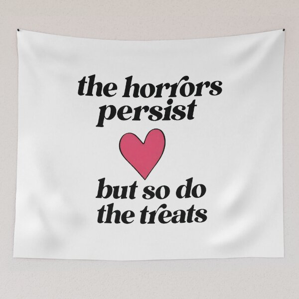 Item preview, Cat The Horrors Persist But So Do The Treats Graphic designed and sold by SoyLamderma.