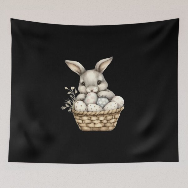 Item preview, Cute Bunny in a Basket designed and sold by sreabby.