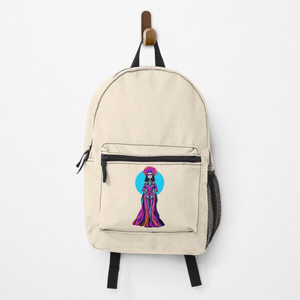 Item preview, Elegant La Catrina in Striped Gown – Day of the Dead Sugar Skull designed and sold by KungPowUnicorn.