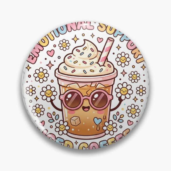 Item preview, Emotional Support Iced Coffee Cute Kawaii Pastel Sticker designed and sold by RetroVibe Supply.