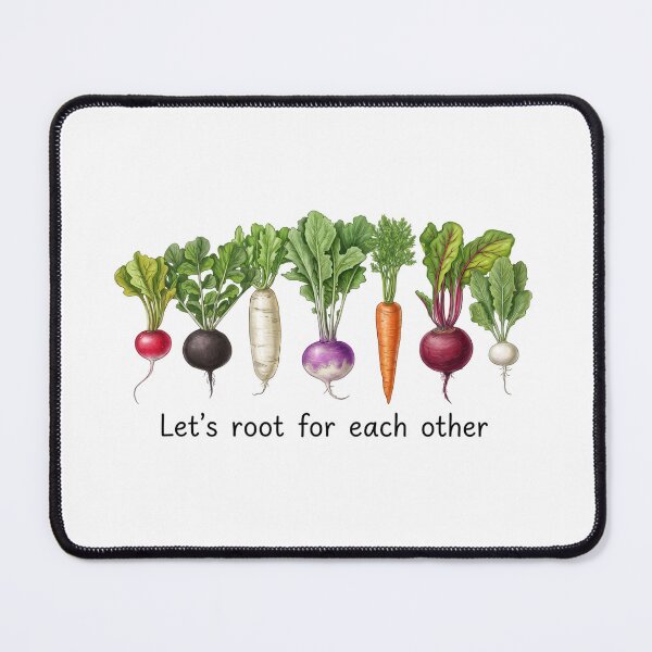 Item preview, Let's Root For Each Other - Root Vegetable Pun Botanical Illustration designed and sold by Shopeon Designs.