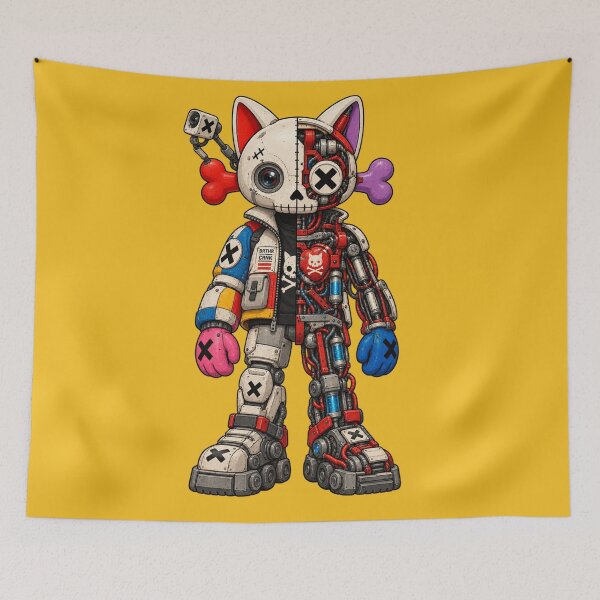 Item preview, BRTHRCNK Mecha Cat Split Robot Cyberpunk Art designed and sold by BRTHRCNK01.