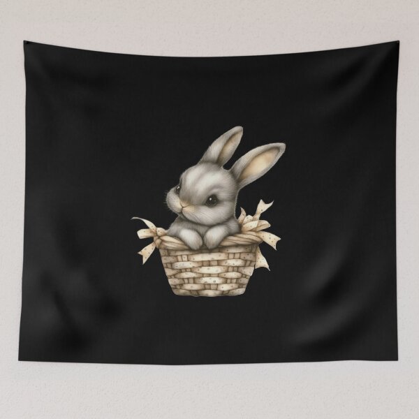 Item preview, Adorable Bunny in Woven Basket designed and sold by sreabby.