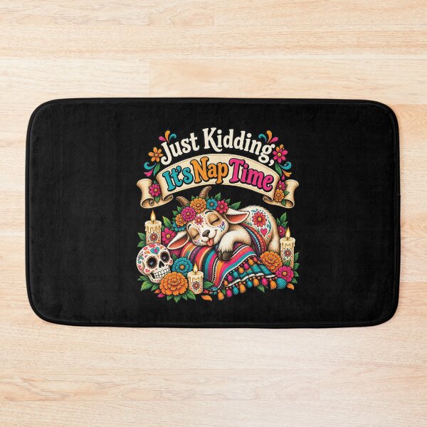 Item preview, Just Kidding It’s Nap Time Sleeping Goat Day of the Dead Art designed and sold by VioletNance.
