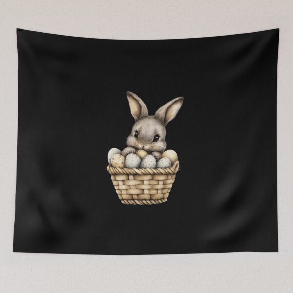 Item preview, Bunny with Easter Eggs in Basket designed and sold by sreabby.