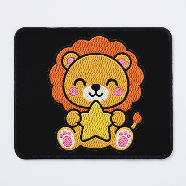 Item preview, Cute Lion Holding Yellow Star Kawaii Embroidery Patch designed and sold by ColorSplash123.