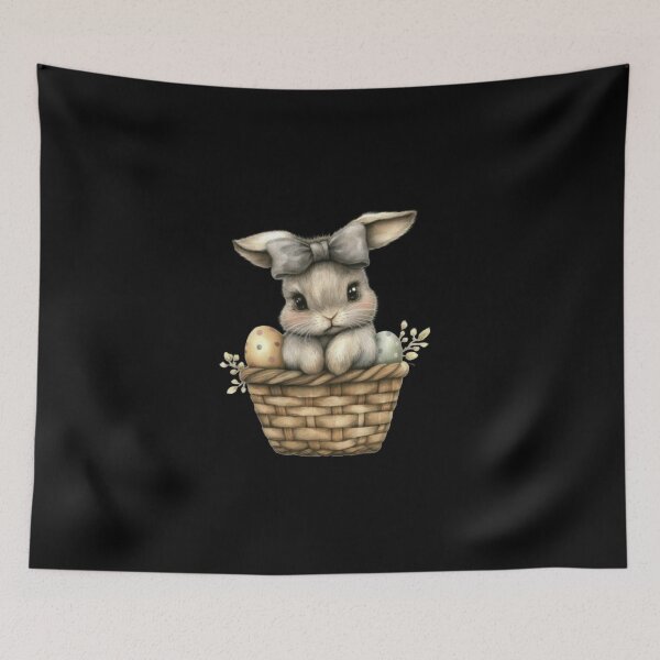 Item preview, Cute Bunny in a Basket designed and sold by sreabby.
