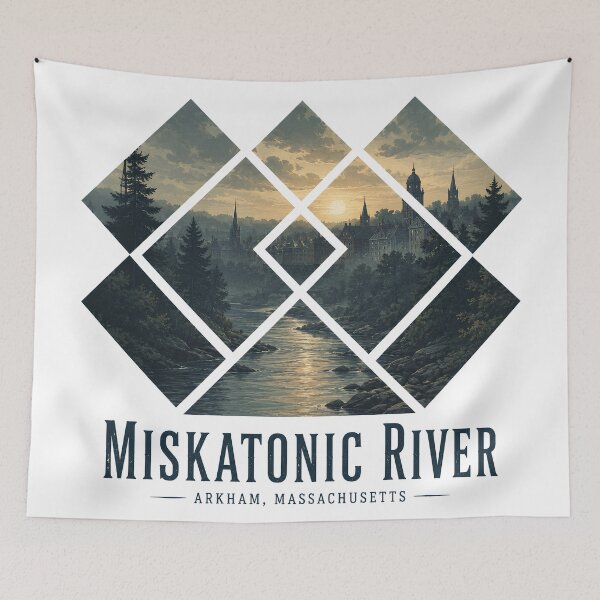 Item preview, Miskatonic River Arkham Massachusetts Vintage Gothic Landscape designed and sold by Extravanganzza.