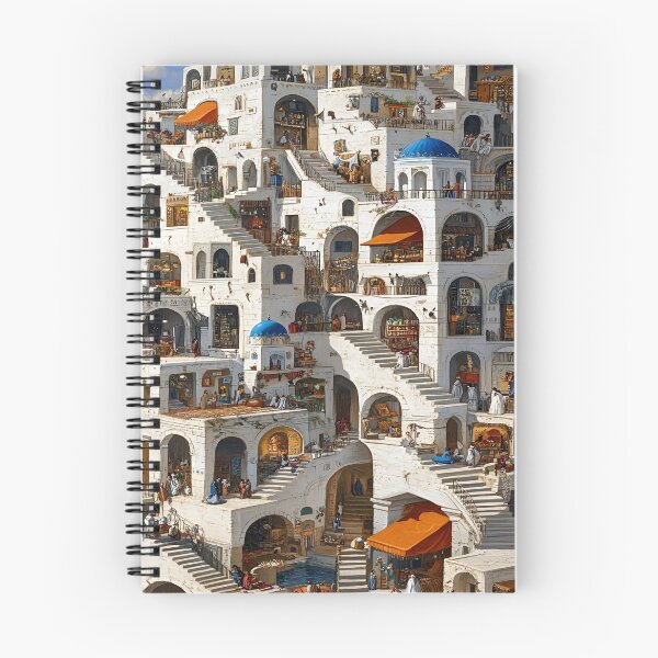 Item preview, An Architectural Layers of a Mediterranean Village Showcasing Lively Markets and Cozy Gatherings designed and sold by Matt_Smith.