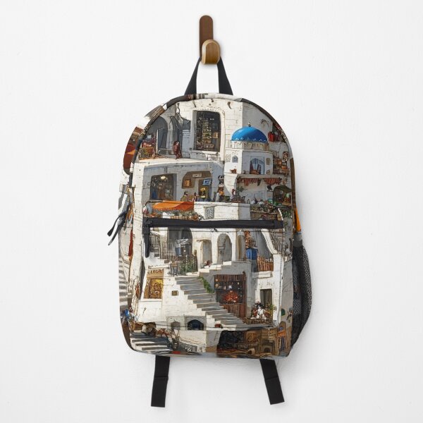 Item preview, An Architectural Layers of a Mediterranean Village Showcasing Lively Markets and Cozy Gatherings designed and sold by Matt_Smith.