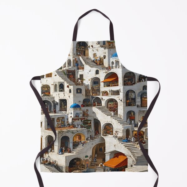 Item preview, An Architectural Layers of a Mediterranean Village Showcasing Lively Markets and Cozy Gatherings designed and sold by Matt_Smith.