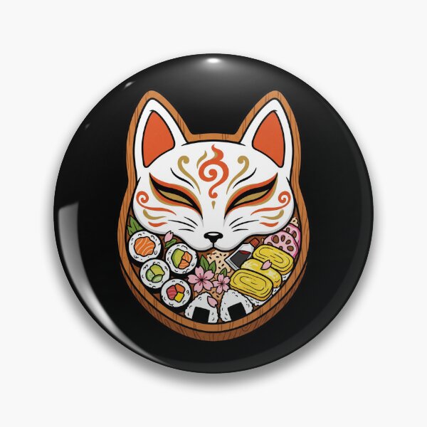 Item preview, Japanese Kitsune Fox Mask Sushi Bento Box Cute Food Art Aesthetic designed and sold by mood-draftsman.