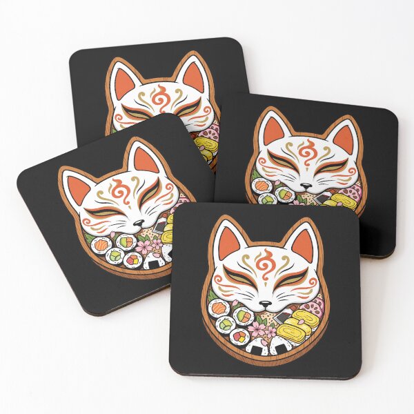 Item preview, Japanese Kitsune Fox Mask Sushi Bento Box Cute Food Art Aesthetic designed and sold by mood-draftsman.