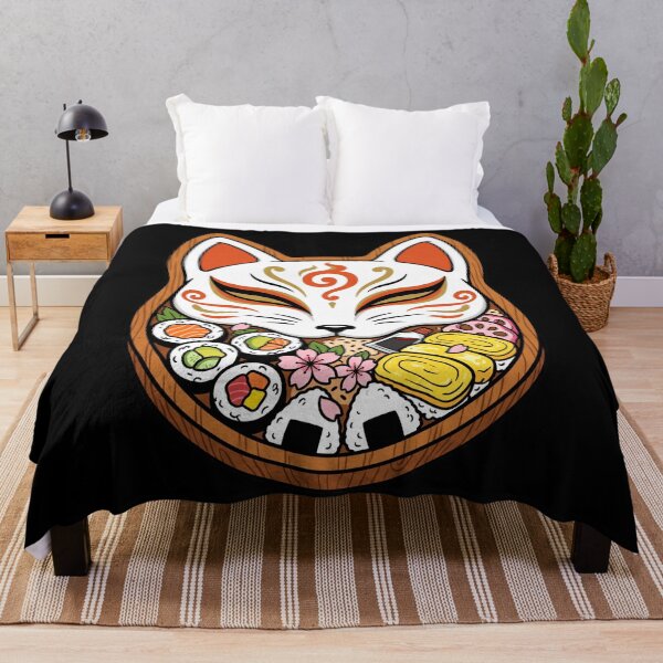 Item preview, Japanese Kitsune Fox Mask Sushi Bento Box Cute Food Art Aesthetic designed and sold by mood-draftsman.