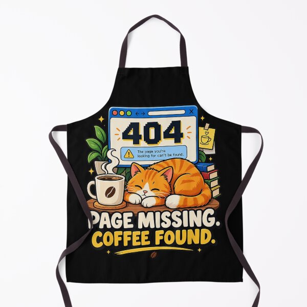 Item preview, 404 Page Missing Coffee Found Cute Cat Programmer Humor designed and sold by VioletNance.