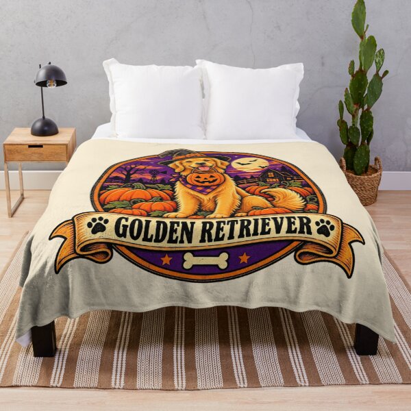 Item preview, Golden Retriever Halloween Shirt – Cute Pumpkin Patch Retro Dog Badge Design designed and sold by Globalcitytees.