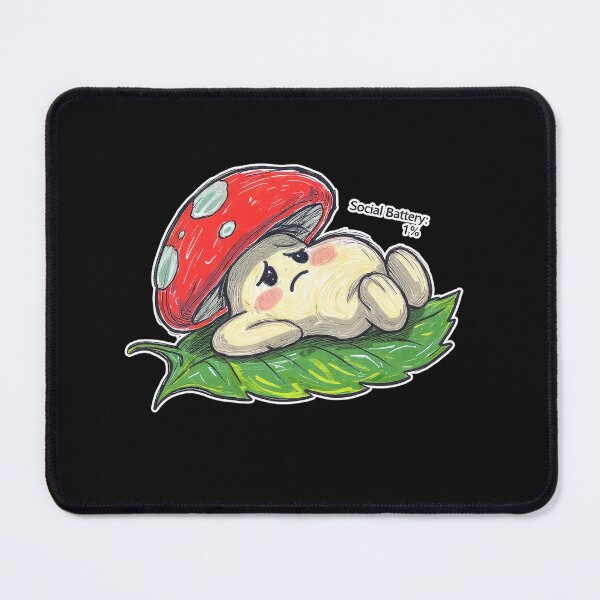 Item preview, social battery 1% sad mushroom goblincore  designed and sold by lakanarivas.
