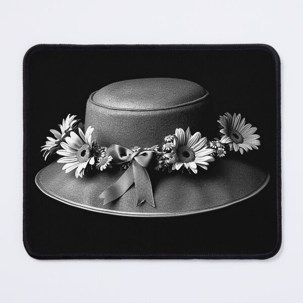 Item preview, Floral Wide Brim Hat with Daisies Vintage Garden Fashion Art designed and sold by inkoutninja.