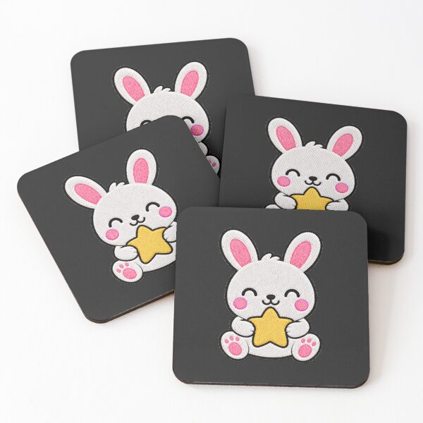Item preview, Cute Bunny Holding Yellow Star Kawaii Embroidery Patch designed and sold by ColorSplash123.