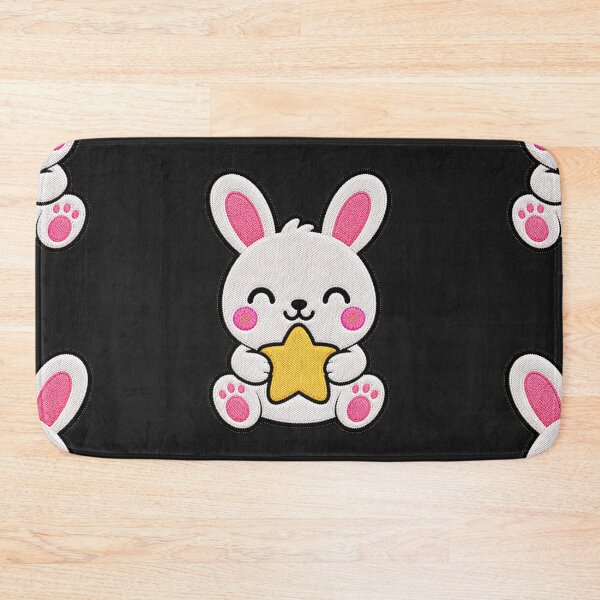 Item preview, Cute Bunny Holding Yellow Star Kawaii Embroidery Patch designed and sold by ColorSplash123.
