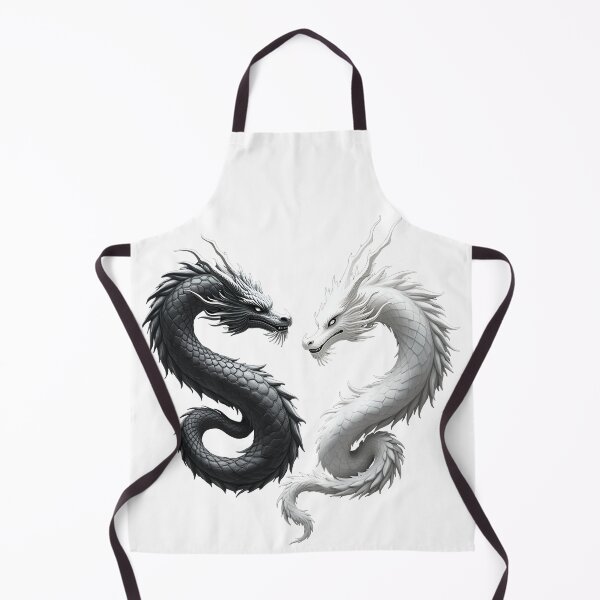 Item preview, Yin Yang Dragon Balance – Black and White Fantasy Dragon Art designed and sold by Fetraus.