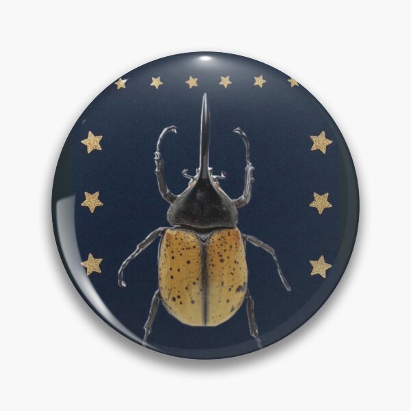 Item preview, Celestial Hercules Beetle & Gold Stars - Dark Academic Navy Blue designed and sold by BrontesWhimsyStore.