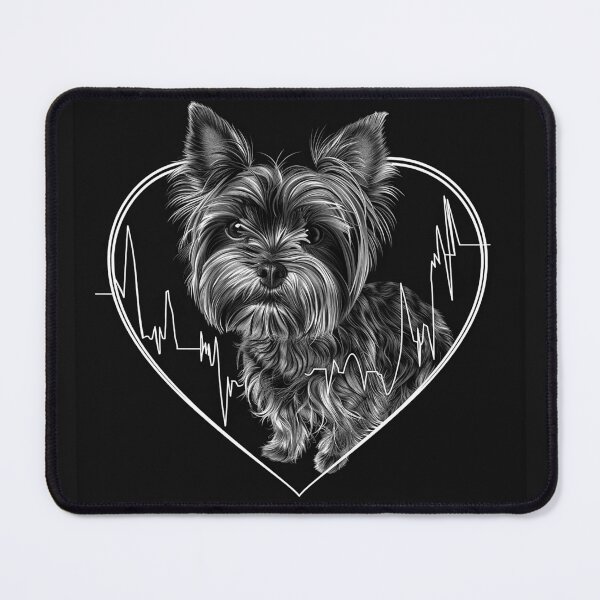 Item preview, Yorkshire Terrier Heartbeat Yorkie Dog Love EKG Art designed and sold by inkoutninja.