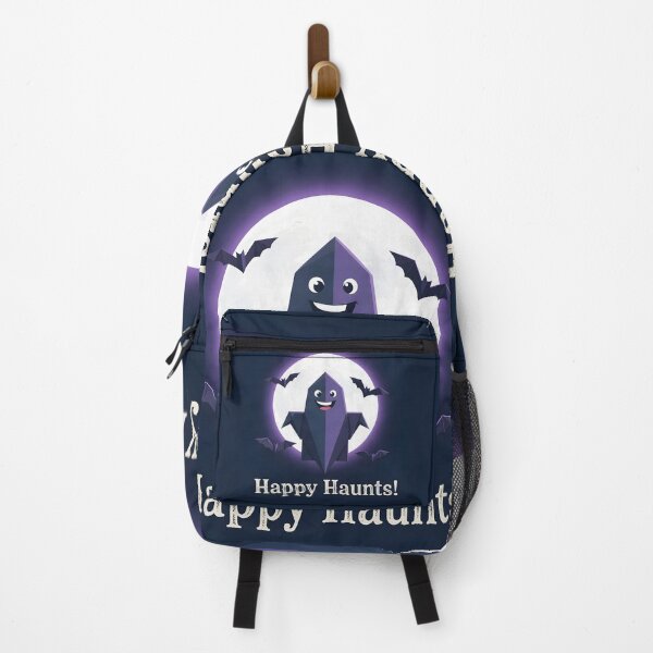 Item preview, Happy Haunts Cute Purple Ghost Full Moon Bats designed and sold by Marcu Ioachim.