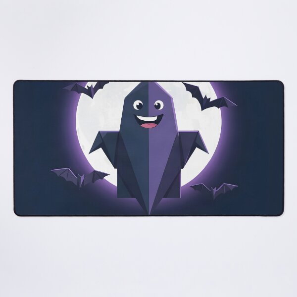 Item preview, Happy Haunts Cute Purple Ghost Full Moon Bats  designed and sold by Marcu Ioachim.