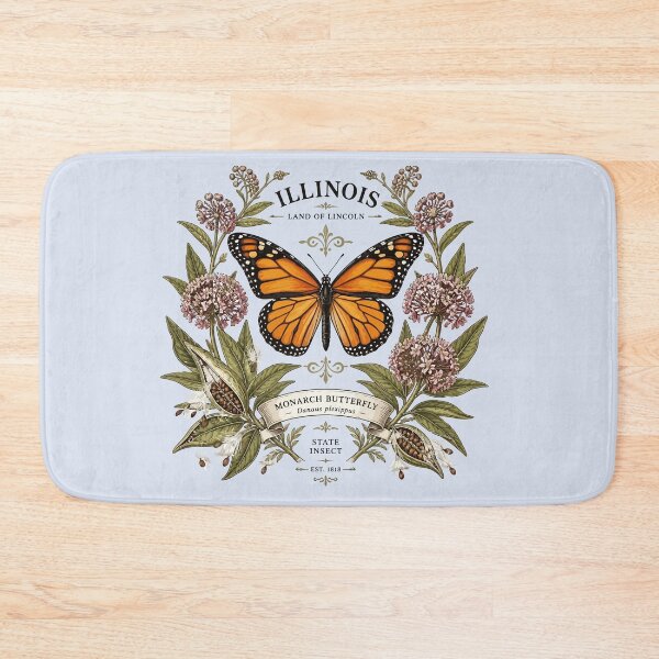 Item preview, Illinois in Bloom Monarch and Milkweed designed and sold by taiche.