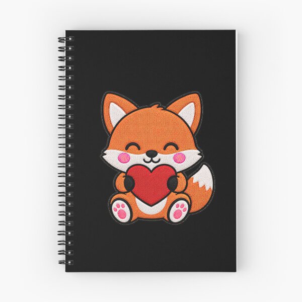 Item preview, Cute Fox Holding Red Heart Kawaii Embroidery Patch designed and sold by ColorSplash123.
