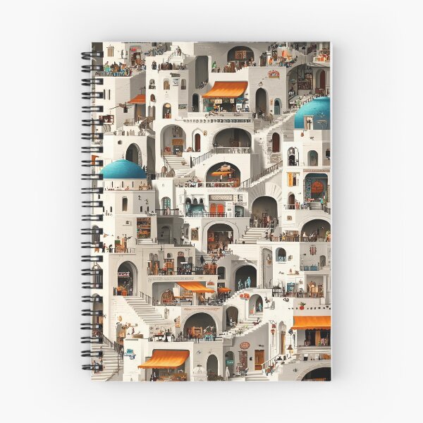 Item preview, An Architectural Layers of a Mediterranean Village Showcasing Lively Markets and Cozy Gatherings designed and sold by Matt_Smith.