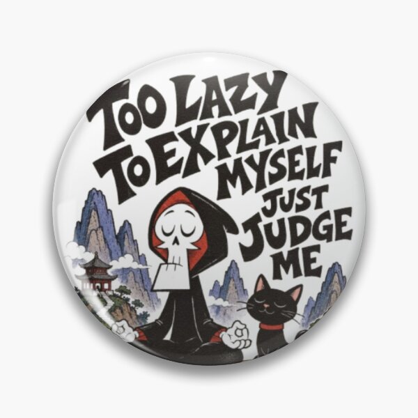 Item preview, Too Lazy to Explain – Meditating Skeleton Retro Cartoon Poster designed and sold by WATEKE.