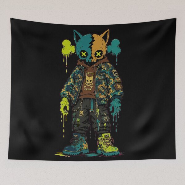 Artikelvorschau, BRTHRCNK Toxic Drip Split Cat Neon Street Art entworfen und verkauft von BRTHRCNK01.