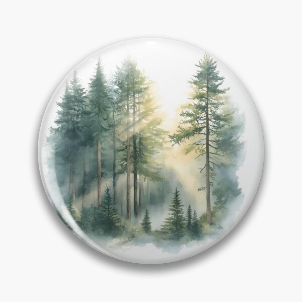 Item preview, Watercolor Pine Forest Shirt, Misty Woodland Nature Graphic Tee, Mountain Wilderness Aesthetic Outdoor Gift designed and sold by howsamluca.