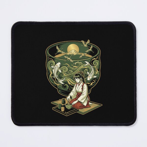 Item preview, Japanese Matcha Tea Ceremony Miko Crane Mount Fuji Koi Pond Aesthetic designed and sold by mood-draftsman.