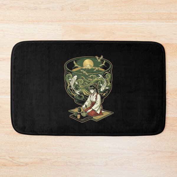 Item preview, Japanese Matcha Tea Ceremony Miko Crane Mount Fuji Koi Pond Aesthetic designed and sold by mood-draftsman.