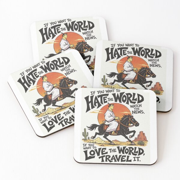 Item preview, Love the World – Desert Traveler Retro Cartoon Poster designed and sold by WATEKE.