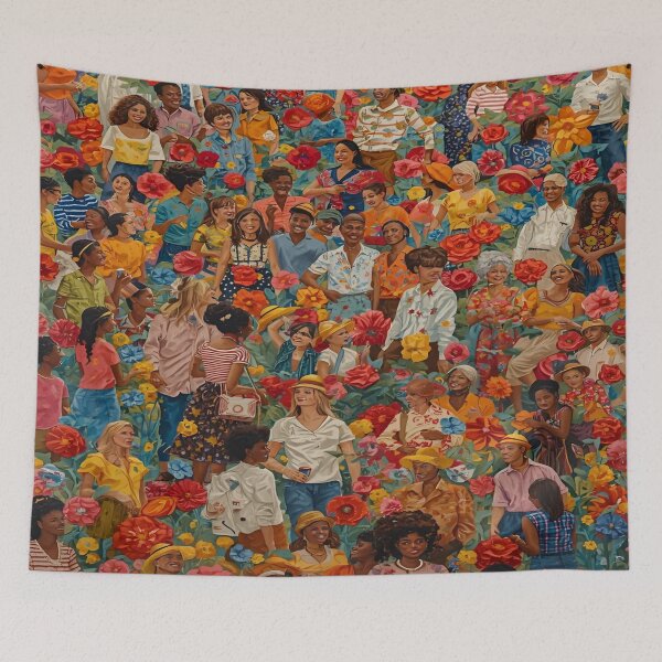 Item preview, A Vibrant Celebration of Community and Diversity Illustrated Through an Explosion of Colorful Flowers and People Engaged in Joyful Interactions designed and sold by Matt_Smith.