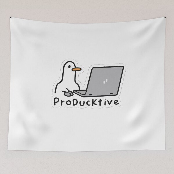 Item preview, ProDucktive Duck Laptop Sticker designed and sold by EgoSovereign.